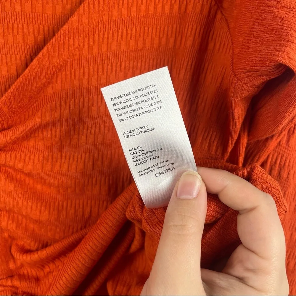 Anthropologie Sabrina Cinched Top size XL orange color